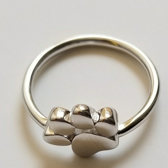 **VARIOUS SIZES** Sterling Silver Dog Paw Ring - Picture 2 of 4